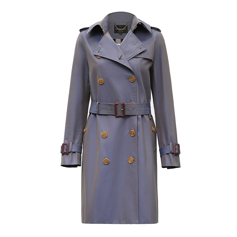 Women's Long Double-Breasted Trench Coat – Premium Designer Style