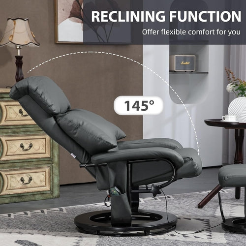 360° Swivel Massage Recliner Chair with Ottoman