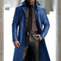 Men's Vintage Leather Mid-Length Coat – Premium Biker Style