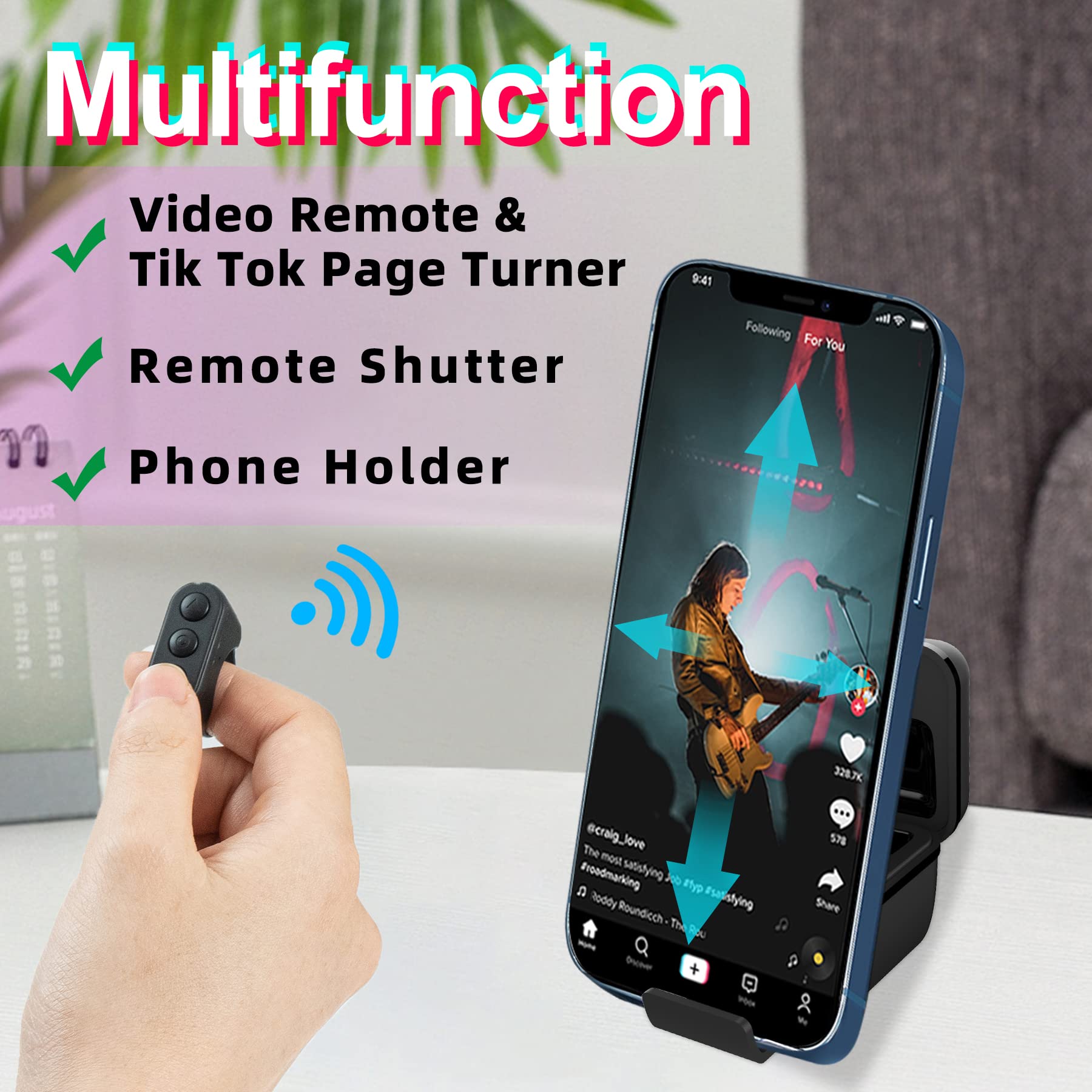 Bluetooth Fingertip Ring Controller – TikTok & Video Remote