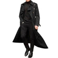 Men's Long Trench Coat – Classic Slim Fit Outerwear