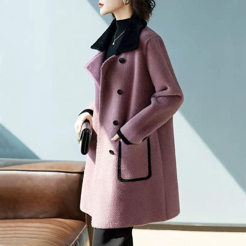 Women's Reversible Woolen Coat – Two-in-One Premium Outerwear