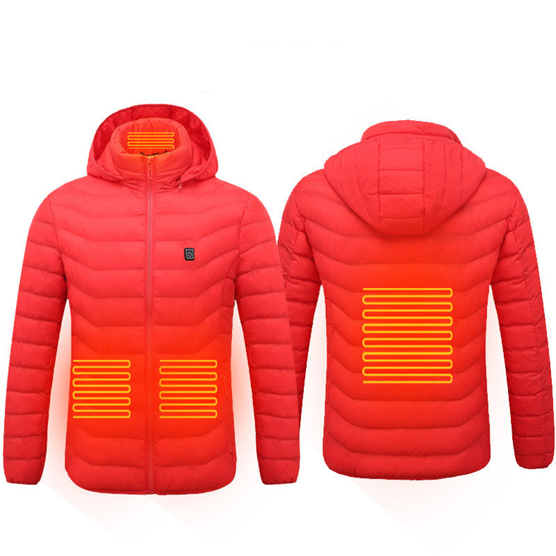 USB Electric Heated Jacket for Men – Zip-Up Thermal Winter Coat