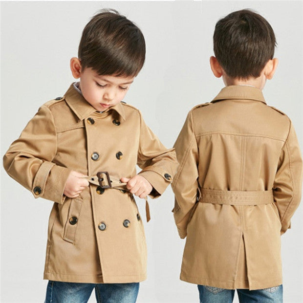 Kids' Boys Spring Trench Coat – Mid-Length Smart Outerwear