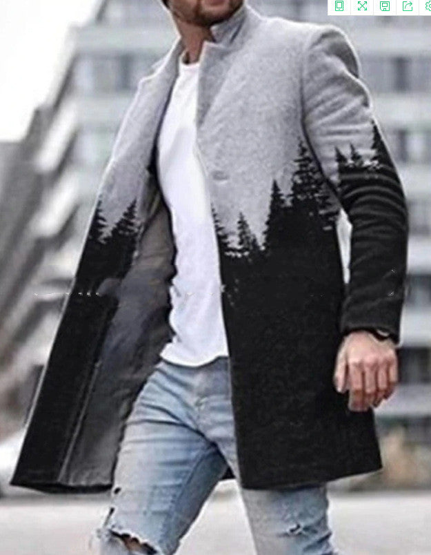 Men's Casual Fashion Trench Jacket – Mid-Length Street Style
