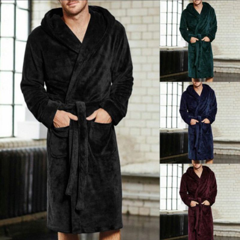 Nylon Hooded Bathrobe – Lightweight Unisex Bath Robe for Men & Women