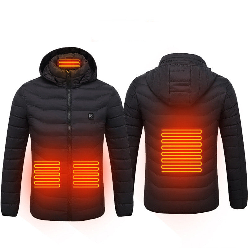 USB Electric Heated Jacket for Men – Zip-Up Thermal Winter Coat