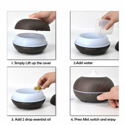 Mistyrious Essential Oil Humidifier – Natural Oak Wood Design