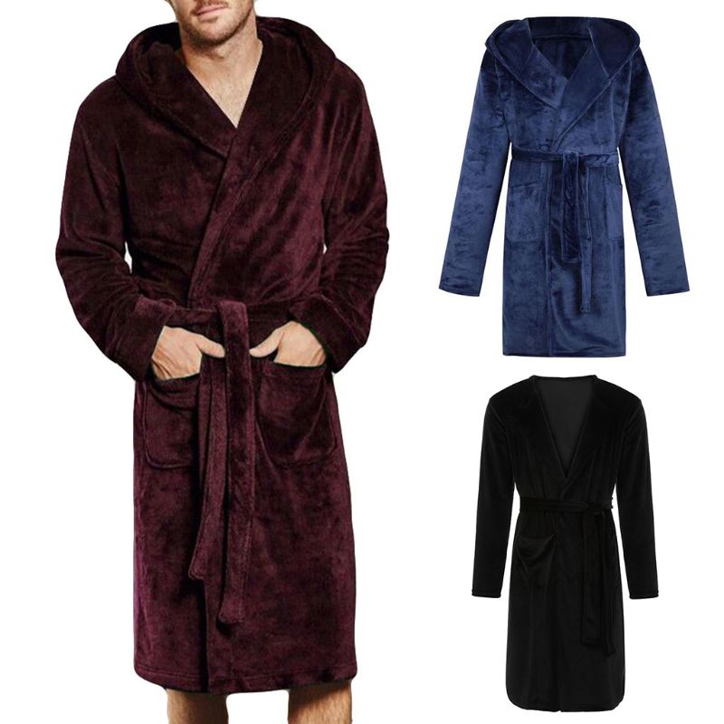 Nylon Hooded Bathrobe – Lightweight Unisex Bath Robe for Men & Women