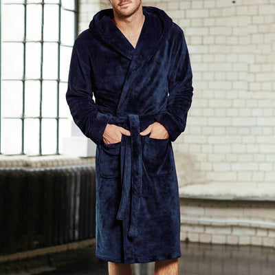 Nylon Hooded Bathrobe – Lightweight Unisex Bath Robe for Men & Women