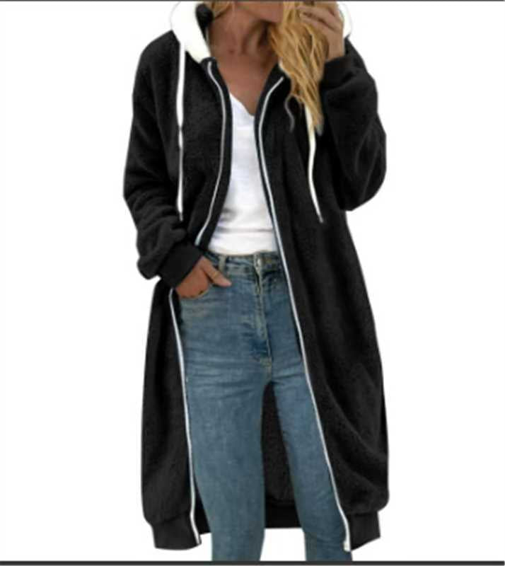 Women's Thick Plush Fur Hooded Coat – Warm Winter Outerwear