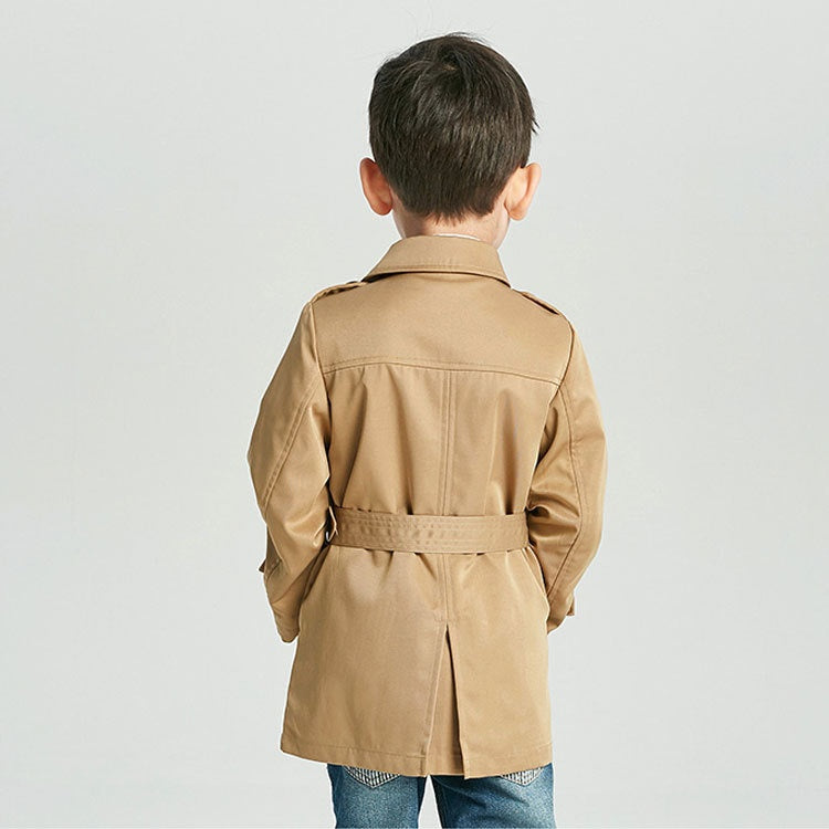 Kids' Boys Spring Trench Coat – Mid-Length Smart Outerwear