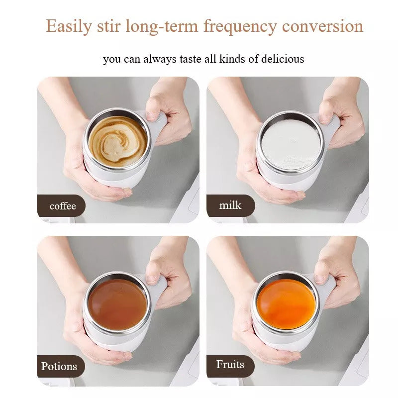 Magnetic Self-Stirring Cup – Electric Auto Mixing Coffee & Milkshake Mug