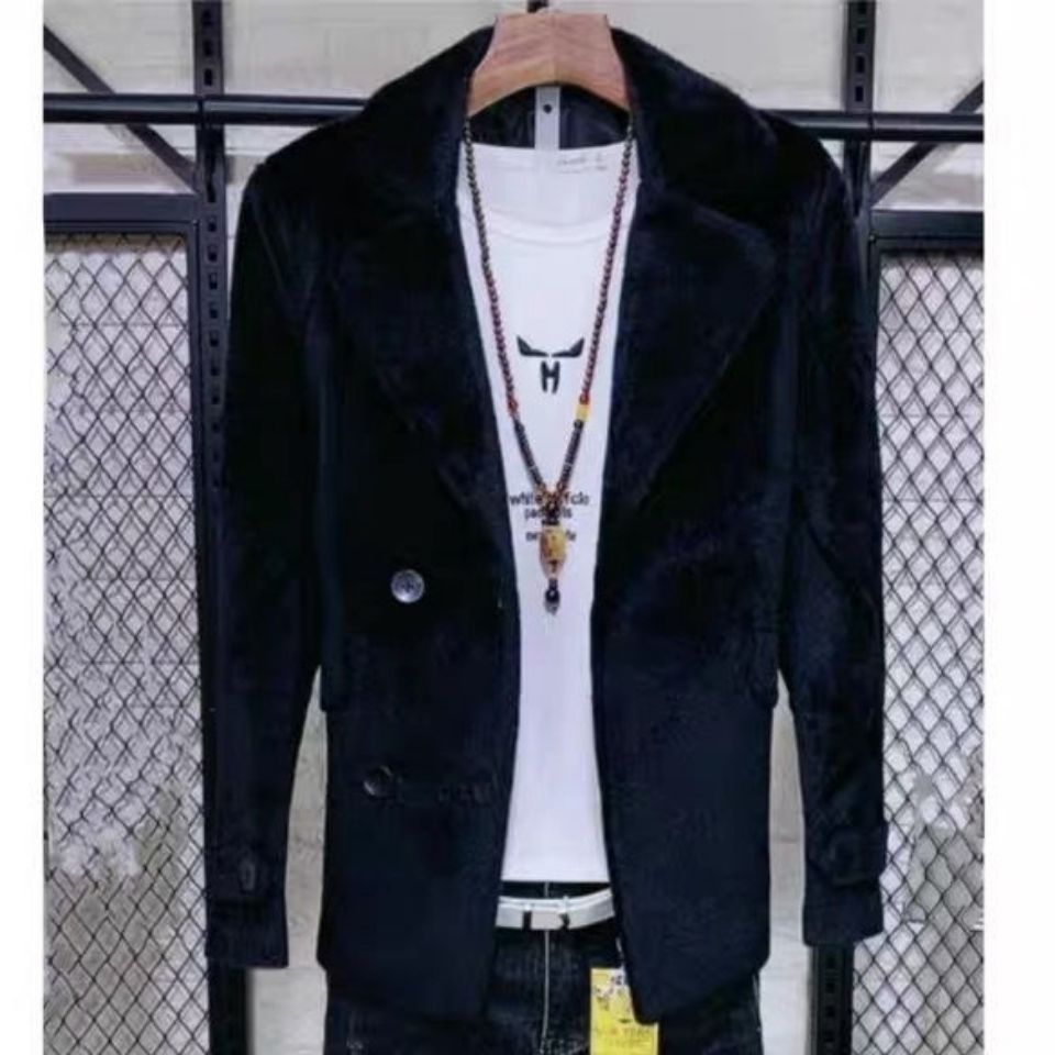 Men's Mid-Length Mink Fleece Trench Coat – Luxury Feel Outerwear