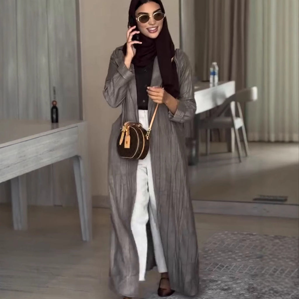 Simple Graceful Mid-length Cardigan Trench Coat