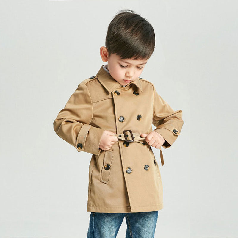 Kids' Boys Spring Trench Coat – Mid-Length Smart Outerwear