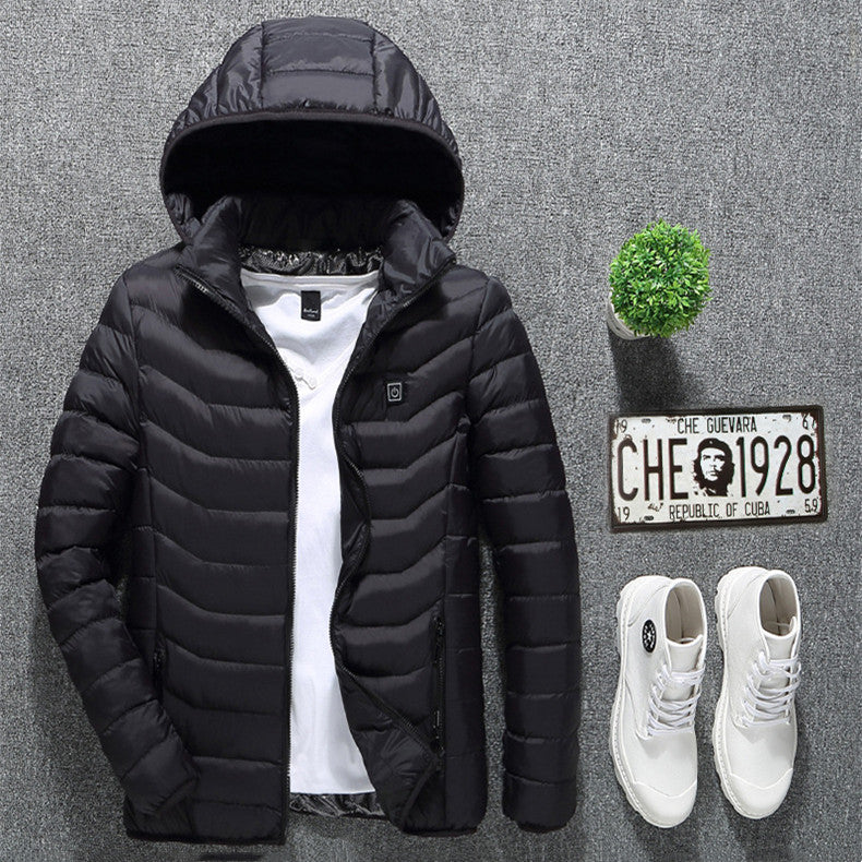 USB Electric Heated Jacket for Men – Zip-Up Thermal Winter Coat