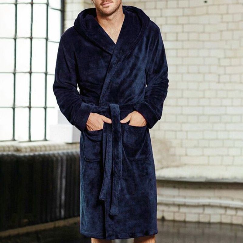 Nylon Hooded Bathrobe – Lightweight Unisex Bath Robe for Men & Women