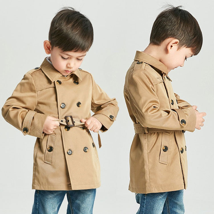 Kids' Boys Spring Trench Coat – Mid-Length Smart Outerwear