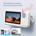 Waterproof Bathroom Phone Holder with Bluetooth Speaker – 360° Rotating TV Stand