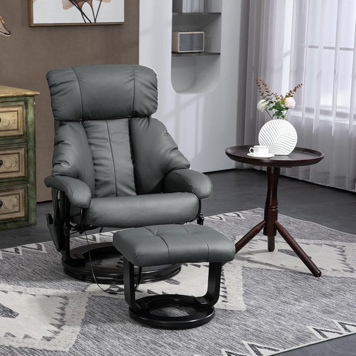 360° Swivel Massage Recliner Chair with Ottoman