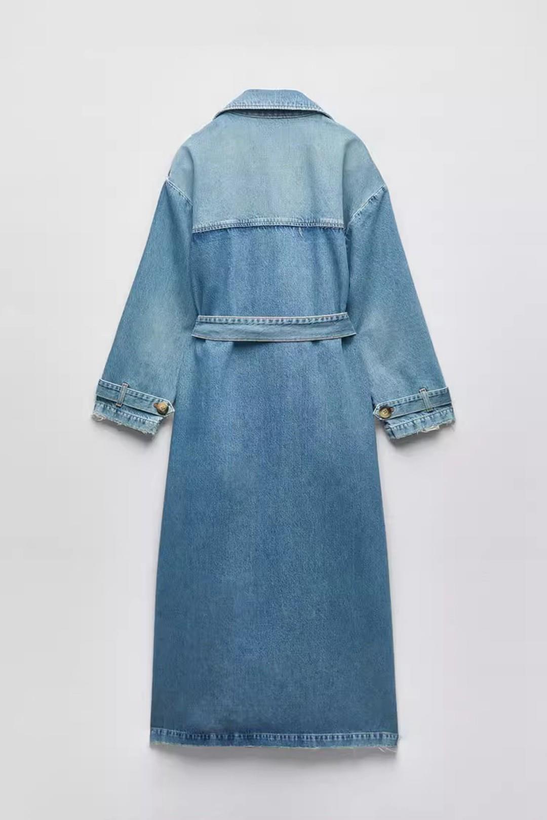 Fashion Double Breasted Belt Trench Coat