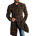 Men's Mid-Length Plaid Woolen Coat – Classic Premium Outerwear