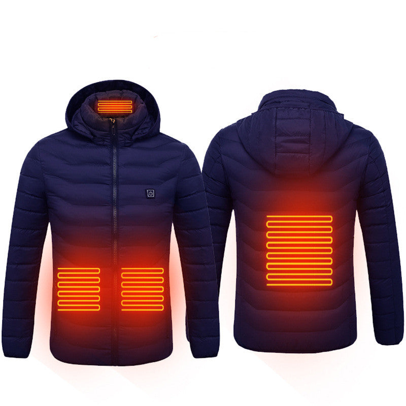 USB Electric Heated Jacket for Men – Zip-Up Thermal Winter Coat