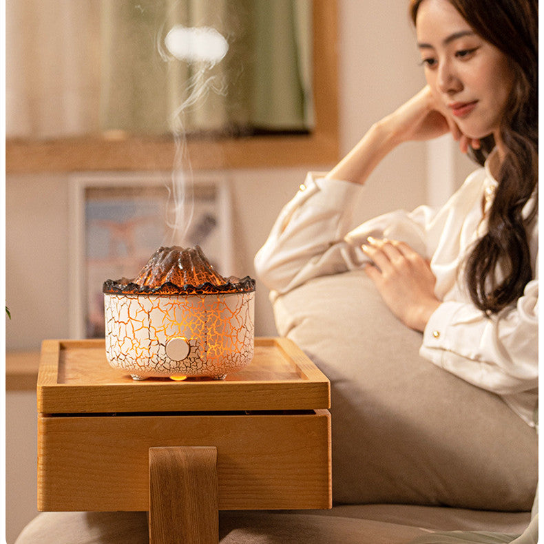 Volcano Humidifier – Aromatherapy Jellyfish Air Flame Diffuser