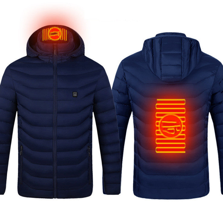 USB Electric Heated Jacket for Men – Zip-Up Thermal Winter Coat