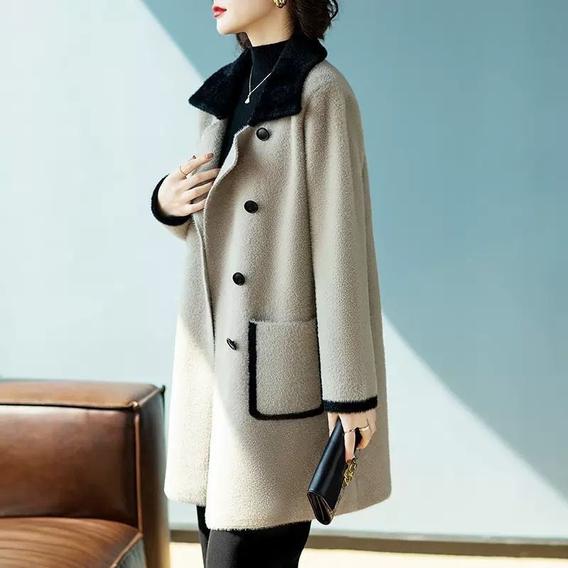 Women's Reversible Woolen Coat – Two-in-One Premium Outerwear