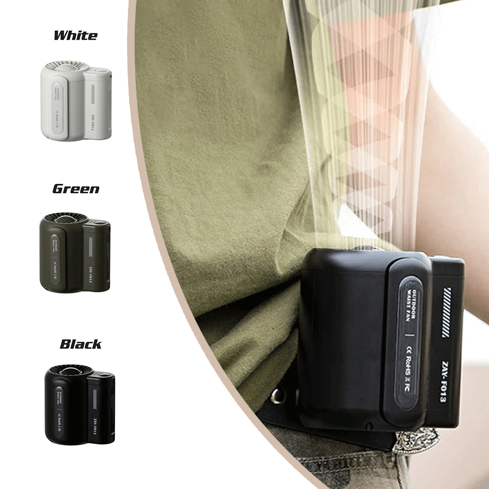 Portable Bladeless Neck & Waist Fan – USB Rechargeable Hands-Free Cooling Fan