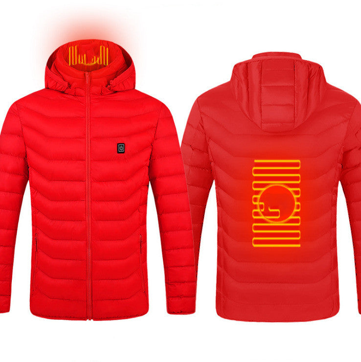 USB Electric Heated Jacket for Men – Zip-Up Thermal Winter Coat