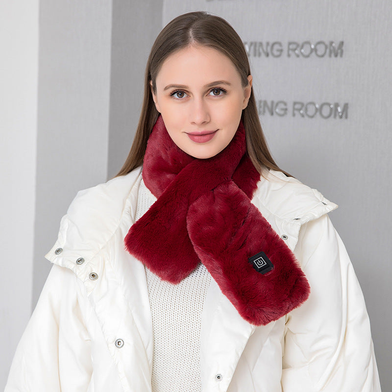 USB Electric Heated Neck Scarf – 3-Temperature Warming Pad for Men & Women