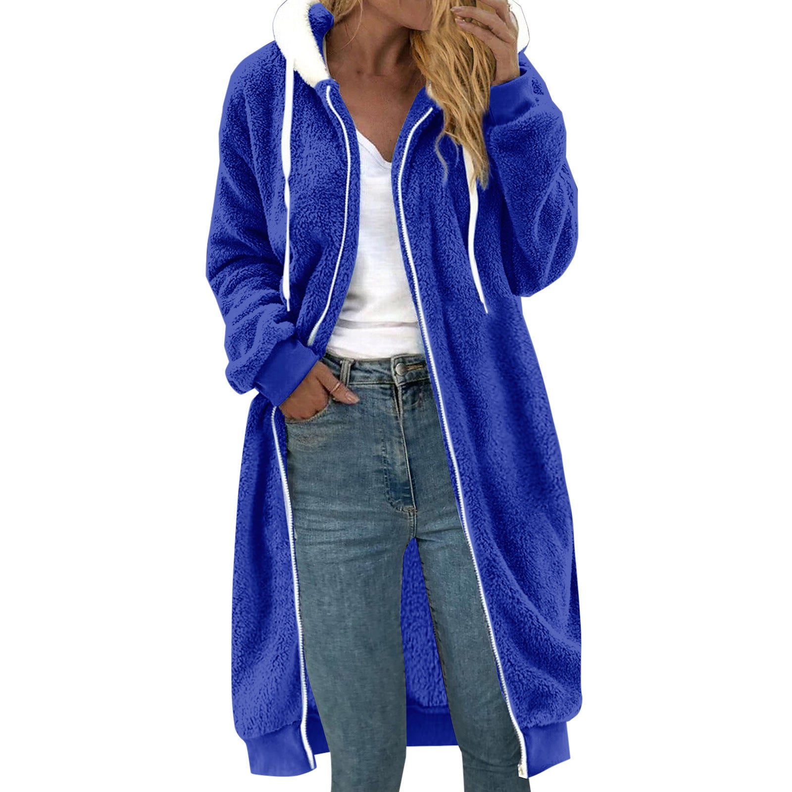 Women's Thick Plush Fur Hooded Coat – Warm Winter Outerwear
