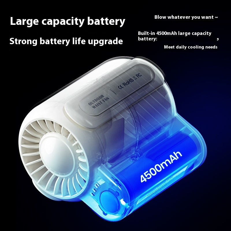 Portable Bladeless Neck & Waist Fan – USB Rechargeable Hands-Free Cooling Fan