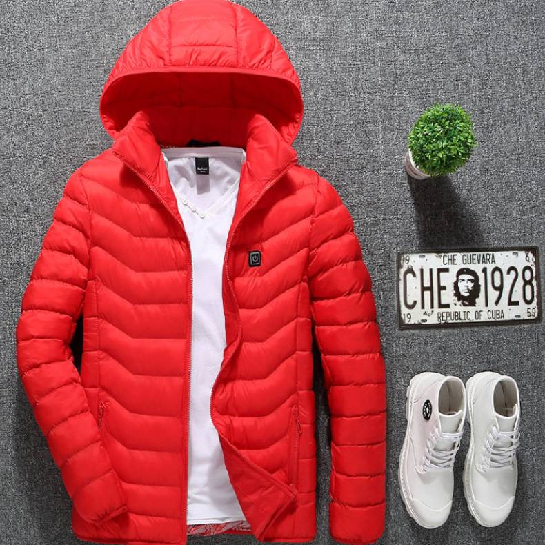 USB Electric Heated Jacket for Men – Zip-Up Thermal Winter Coat