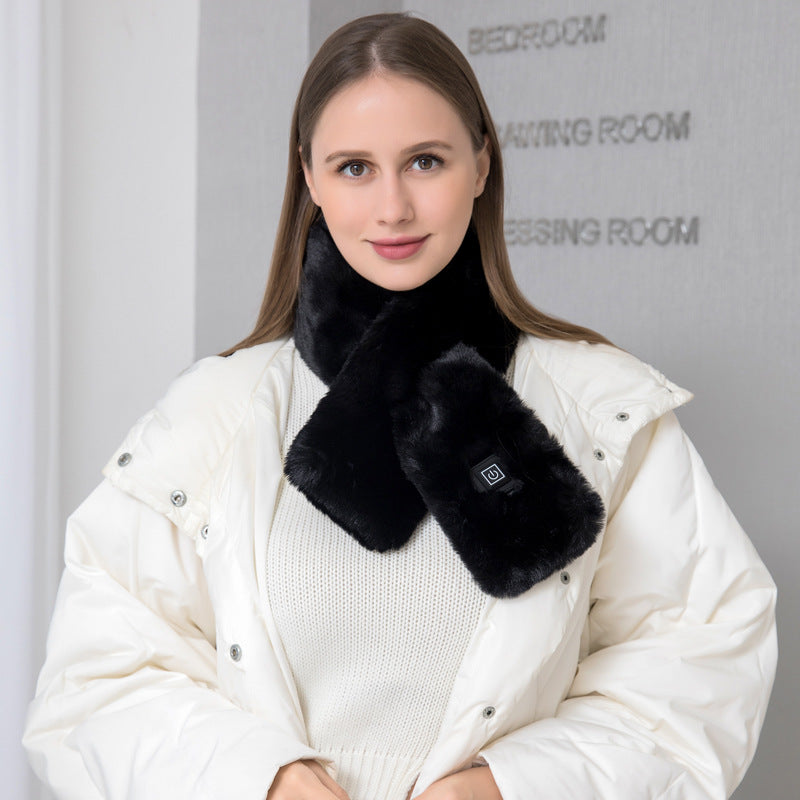 USB Electric Heated Neck Scarf – 3-Temperature Warming Pad for Men & Women