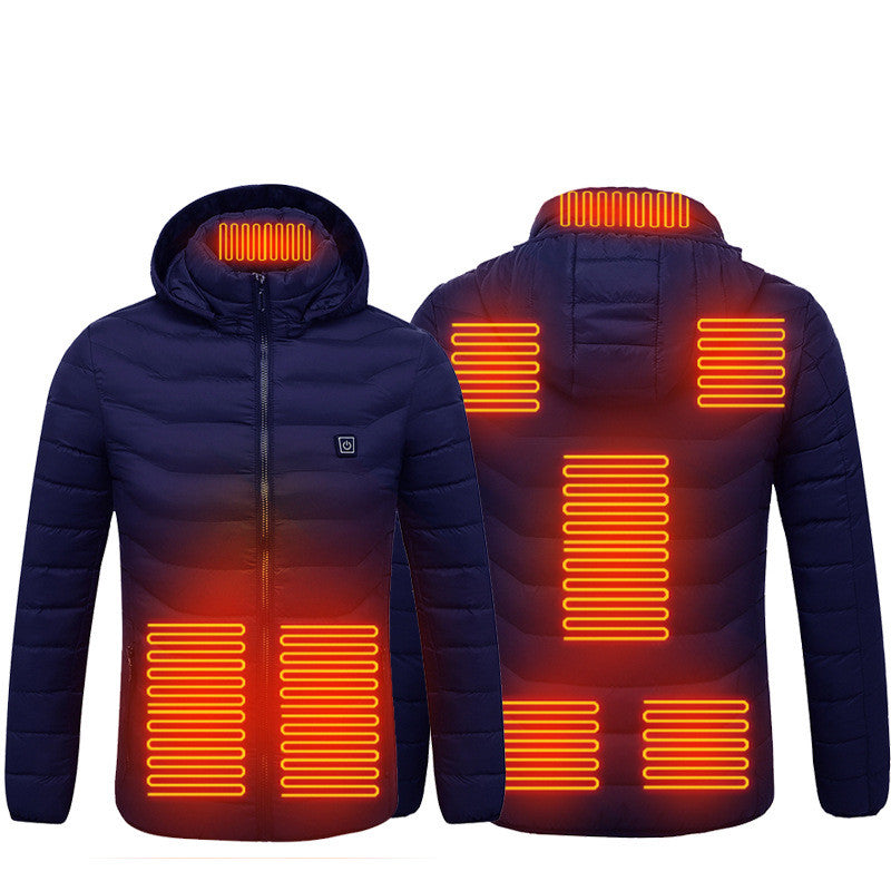 USB Electric Heated Jacket for Men – Zip-Up Thermal Winter Coat
