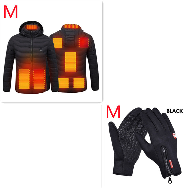 USB Electric Heated Jacket for Men – Zip-Up Thermal Winter Coat