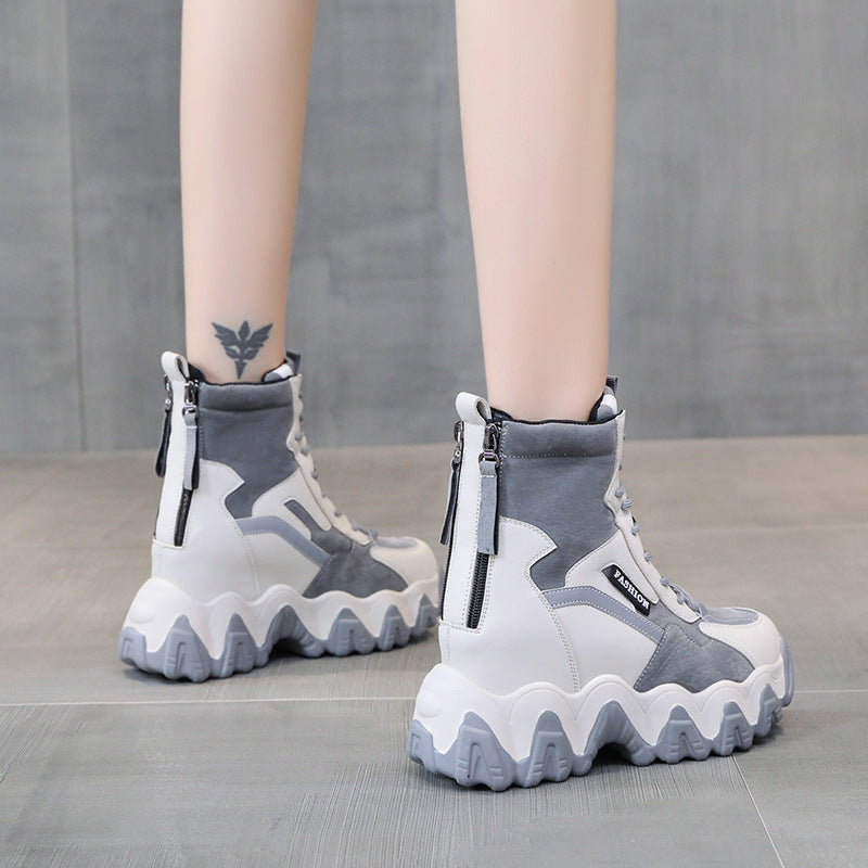 Thick-soled Mid-tube Martin Boots Women's Trendy Cool Fashion