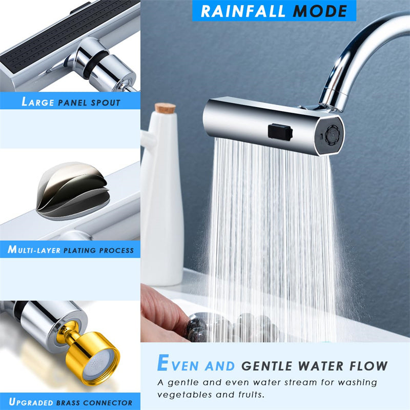 360° Rotating Kitchen Faucet Bubbler – Splash-Proof Waterfall Tap Nozzle