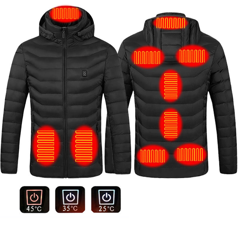 USB Electric Heated Jacket for Men – Zip-Up Thermal Winter Coat