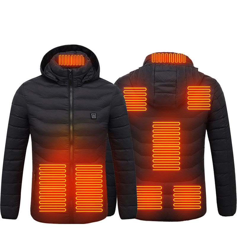 USB Electric Heated Jacket for Men – Zip-Up Thermal Winter Coat