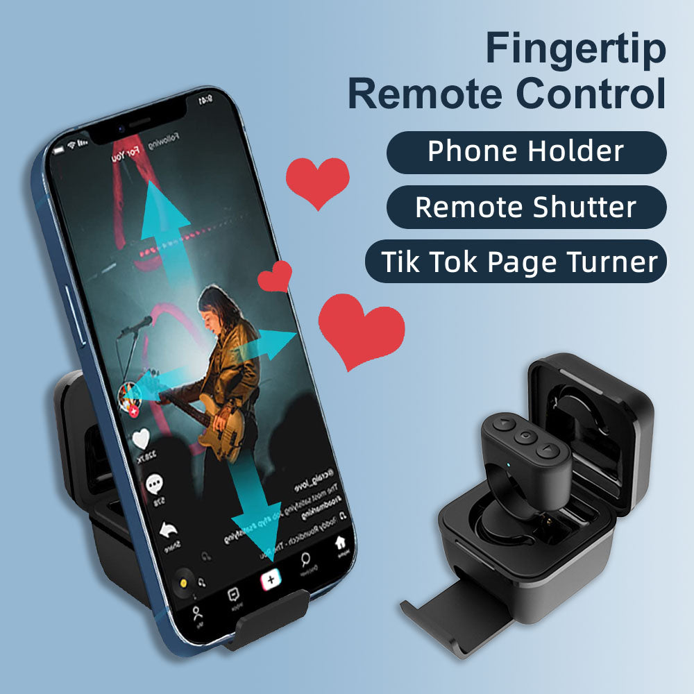Bluetooth Fingertip Ring Controller – TikTok & Video Remote