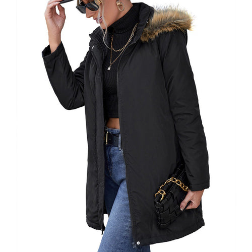Casual Hooded Mid Length Trench Coat